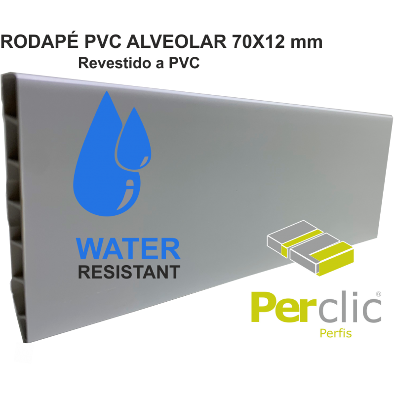Rodape PVC Alveolar Perclic 70x12 PVC