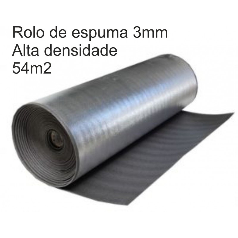 Rolo Espuma Alta Densidade 54m2 - 3mm c/ plástico