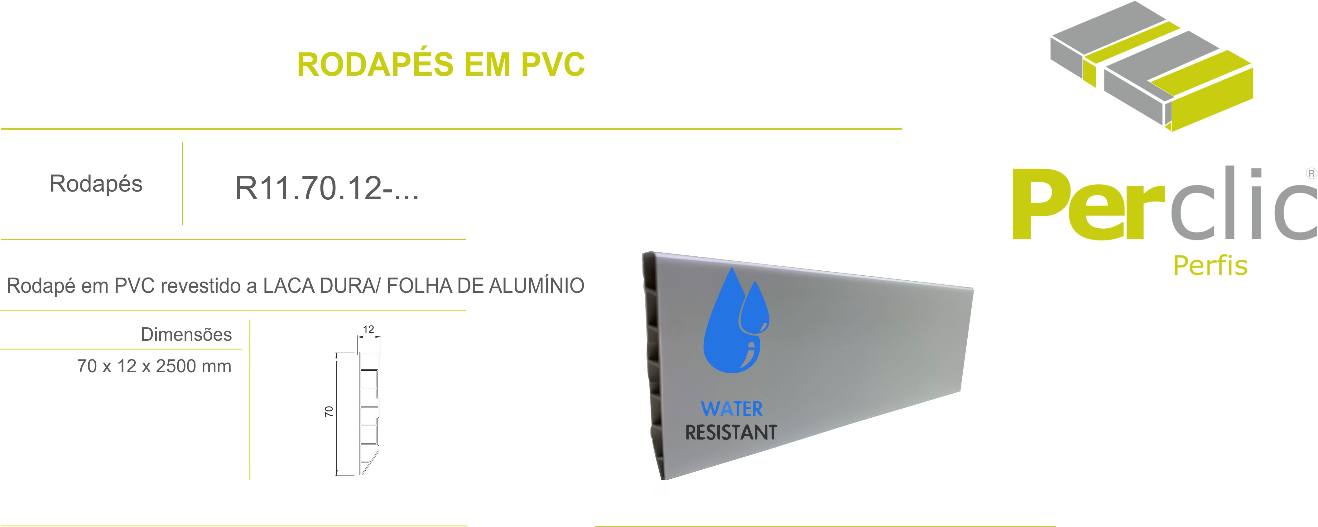 Rodapé PVC Alveolar revestido a PVM Laca Dura
